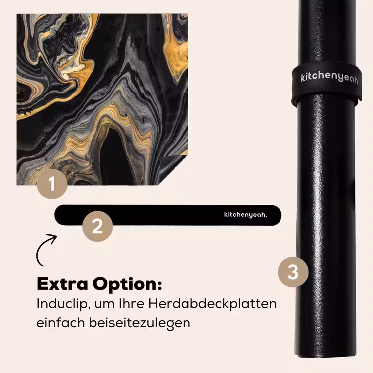 Herdabdeckplatte - Verschmelzung von Schwarz und Gold — 8