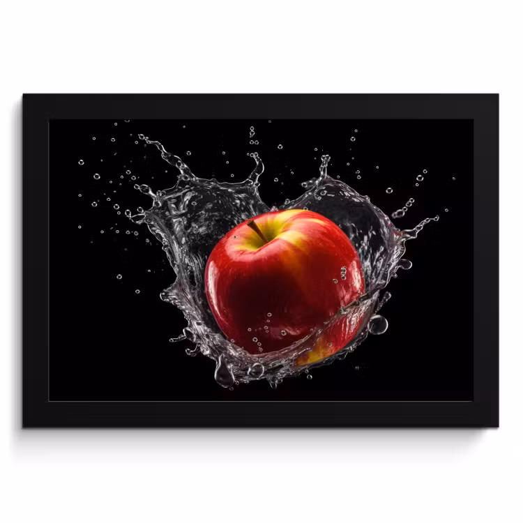 Bilder mit Rahmen - Apfel - Rot - Wasser - Schwarz - Obst — 1