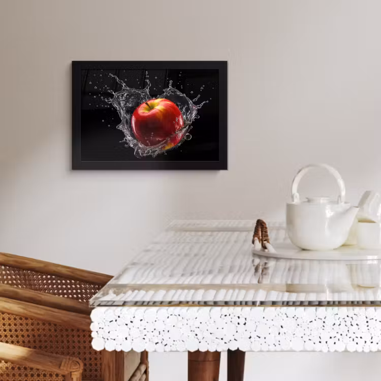 Bilder mit Rahmen - Apfel - Rot - Wasser - Schwarz - Obst — 3