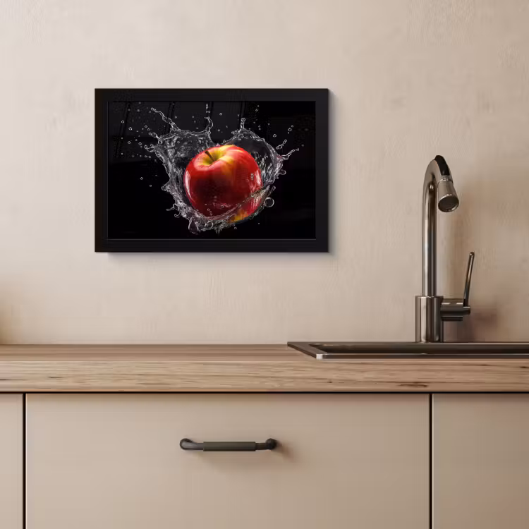Bilder mit Rahmen - Apfel - Rot - Wasser - Schwarz - Obst — 4