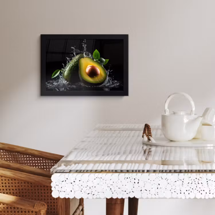 Bilder mit Rahmen - Avocado - Gemüse - Blatt - Wasser - Schwarz - Grün — 3