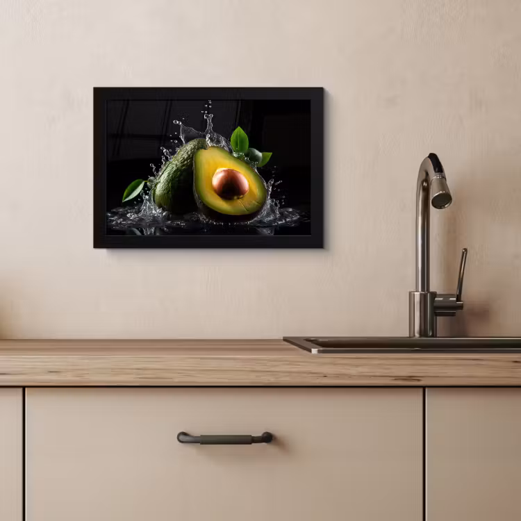 Bilder mit Rahmen - Avocado - Gemüse - Blatt - Wasser - Schwarz - Grün — 4