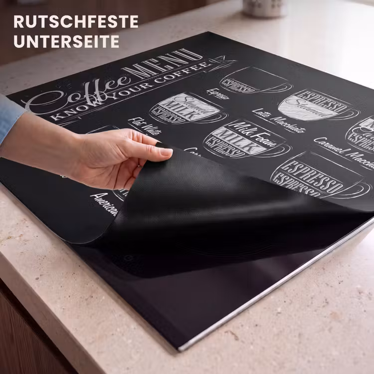 Herdabdeckplatte - Schwarz-weiße Speisekarte von Coffee Specialties — 6