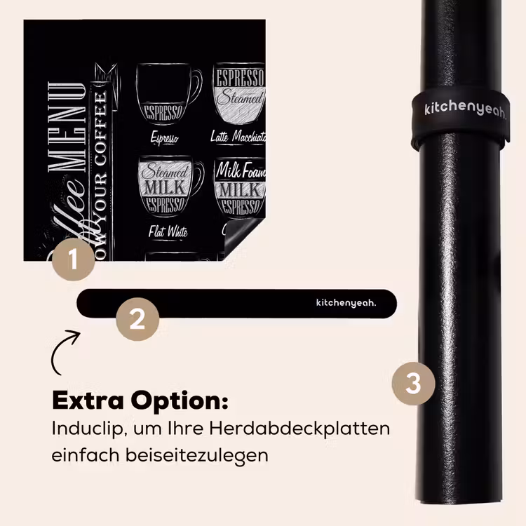 Herdabdeckplatte - Schwarz-weiße Speisekarte von Coffee Specialties — 8