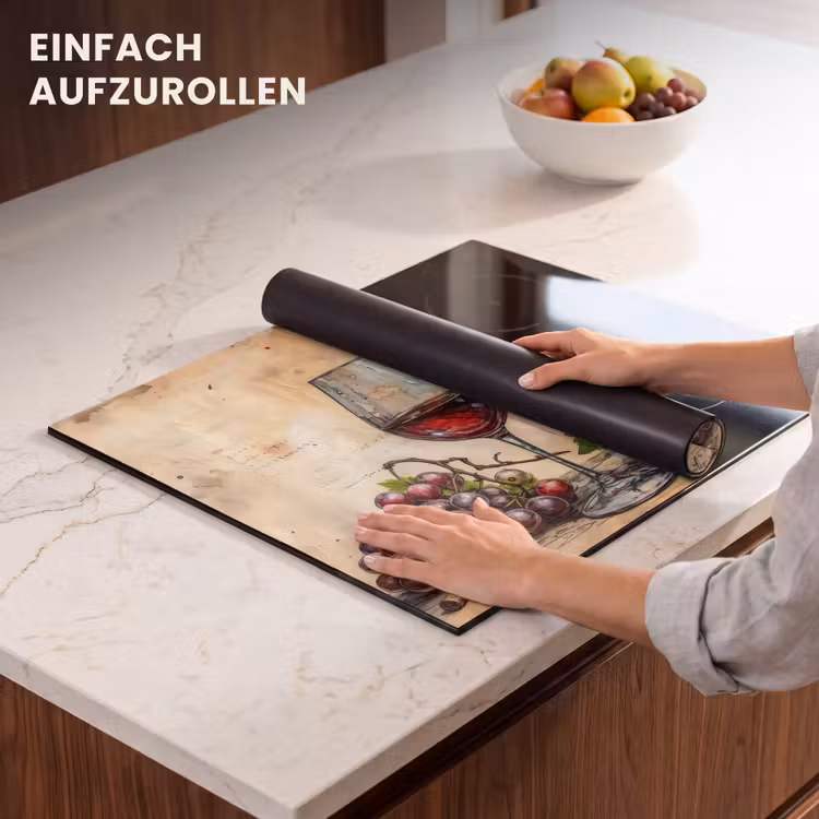 Herdabdeckplatte - Stilleben mit Wein und Trauben — 7