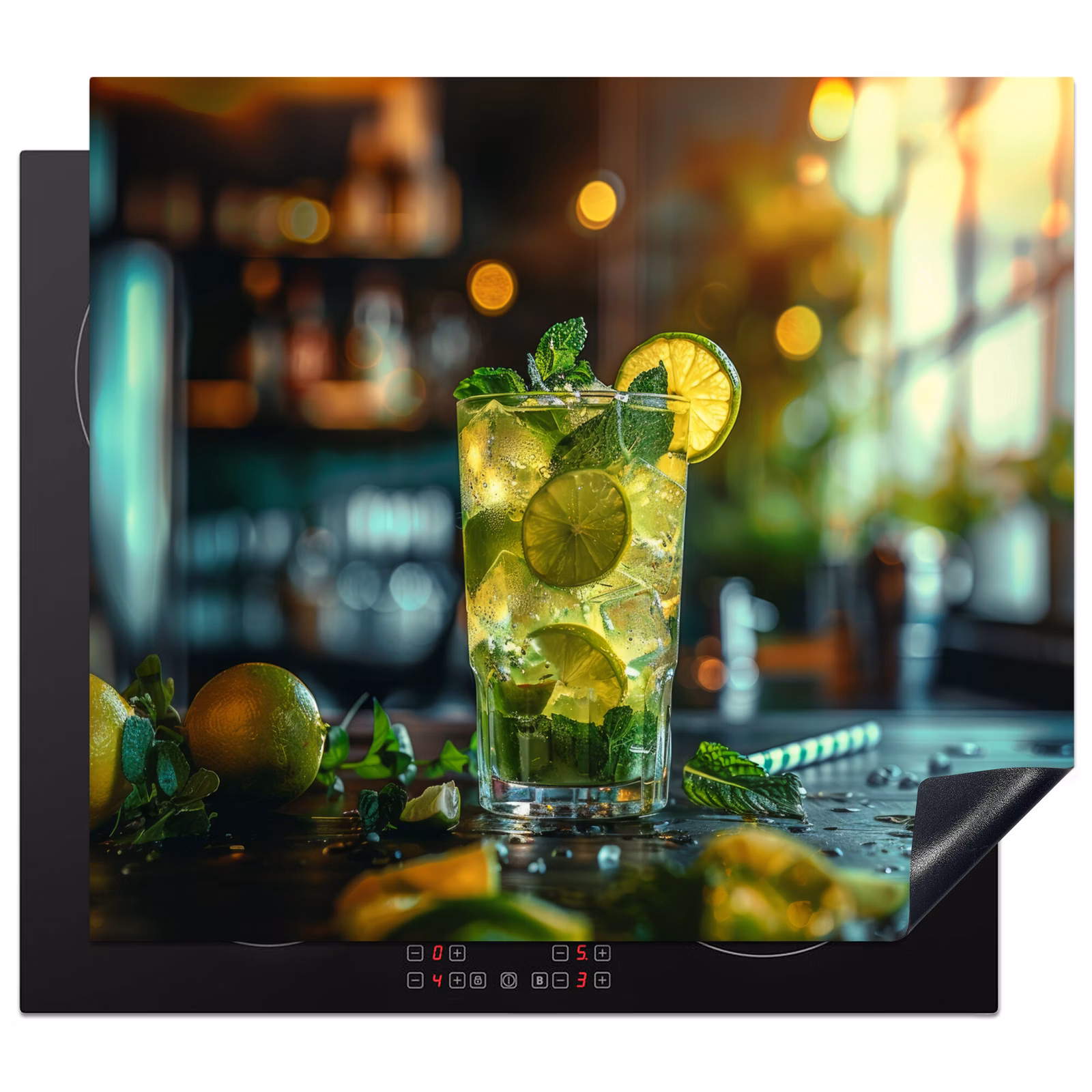 Herdabdeckplatte - Zitrus-Mojito in Bar-Umgebung — 1