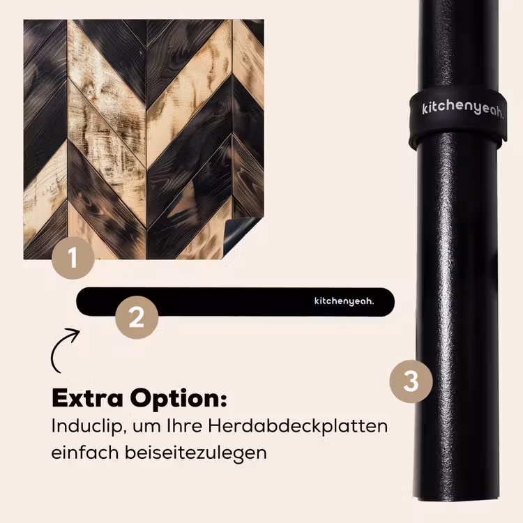 Herdabdeckplatte - Geometrisches Holzmosaik — 8