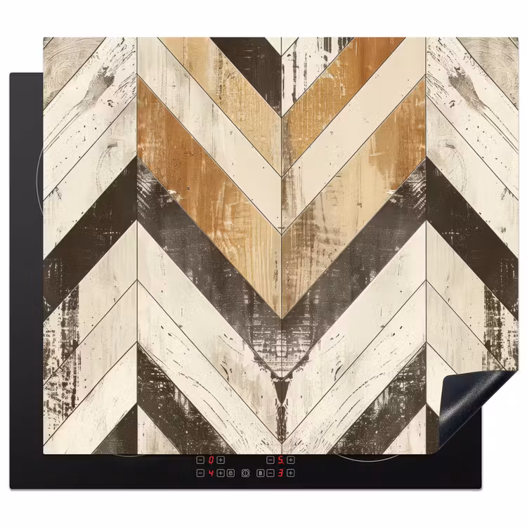 Herdabdeckplatte - Vintage Chevron Holz — 1