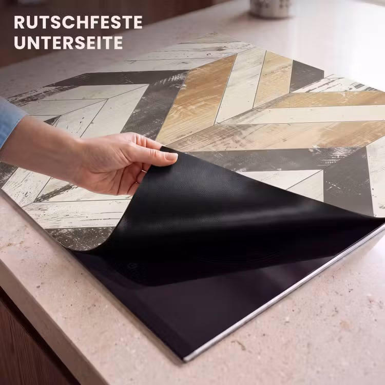 Herdabdeckplatte - Vintage Chevron Holz — 6