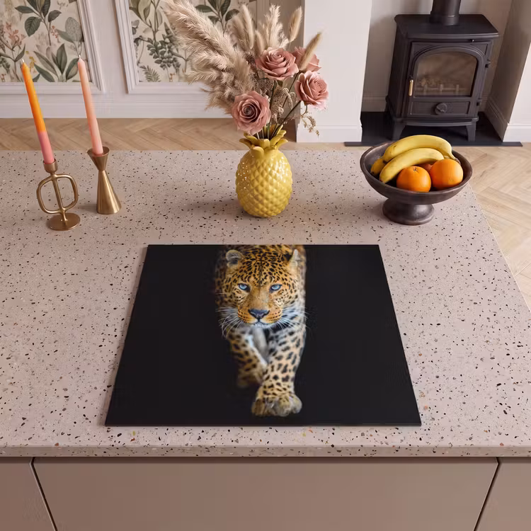 Herdabdeckplatte - Dämmerungsspaziergang eines Leoparden — 3