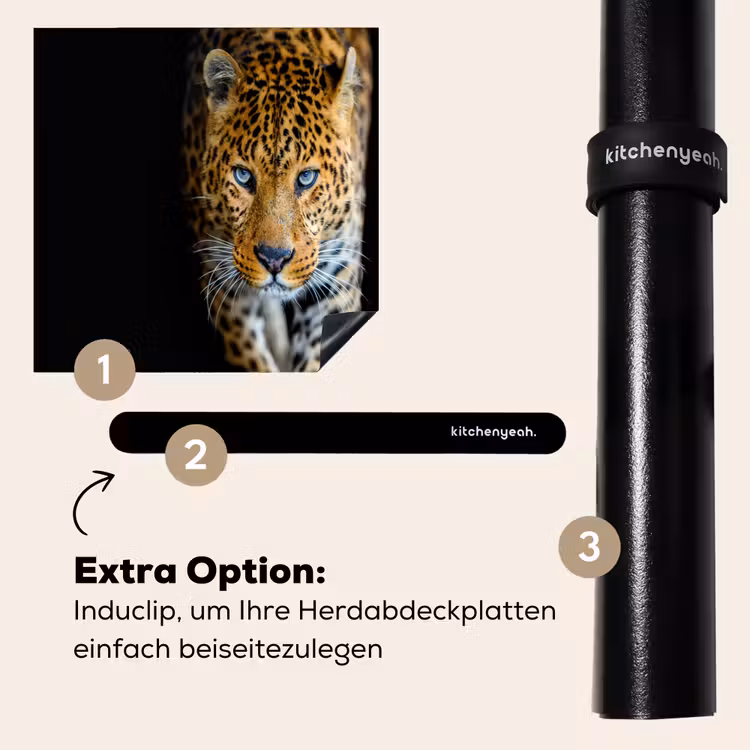 Herdabdeckplatte - Dämmerungsspaziergang eines Leoparden — 8