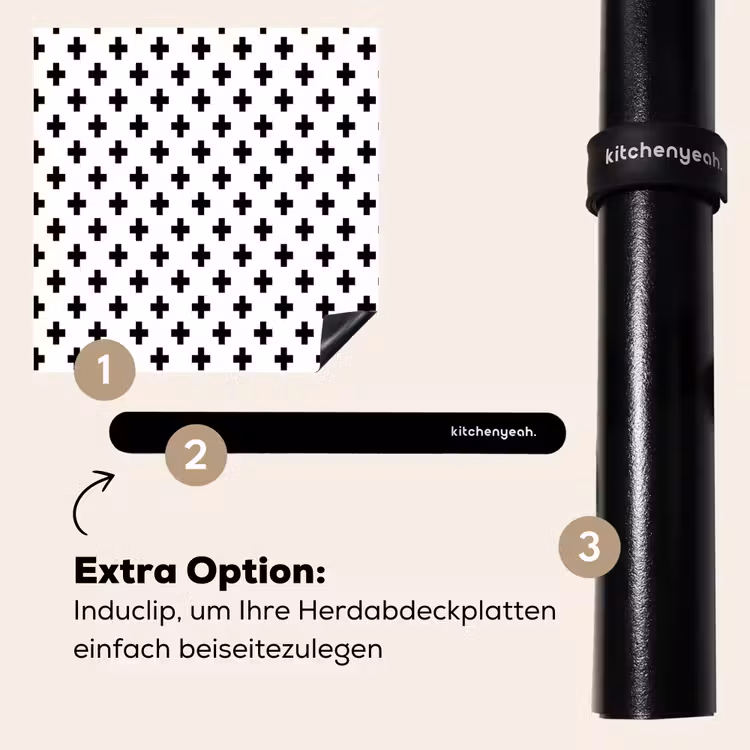 Herdabdeckplatte - Schwarzes und weißes Kreuzmuster — 8