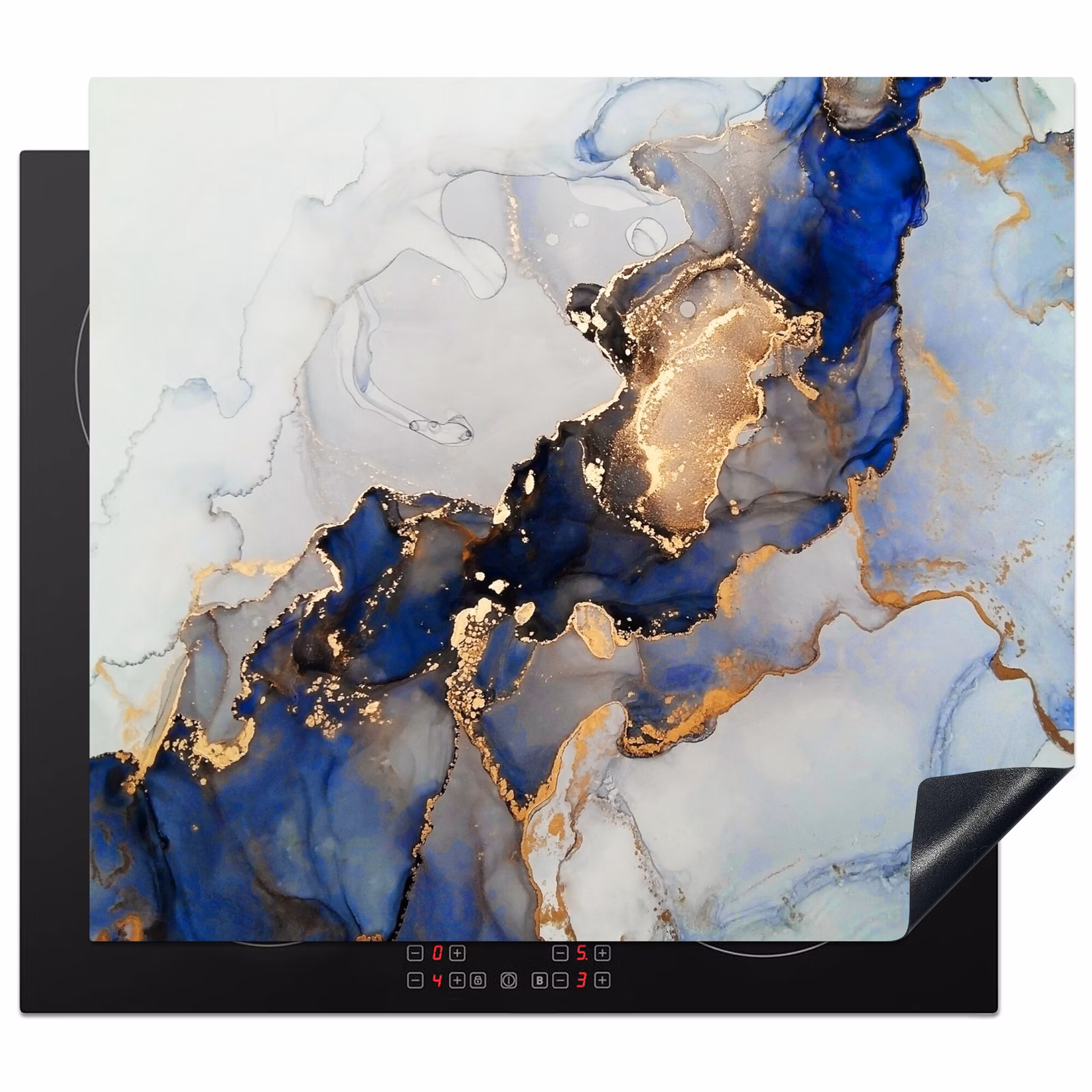 Herdabdeckplatte - Blaue Träume und goldene Adern — 1