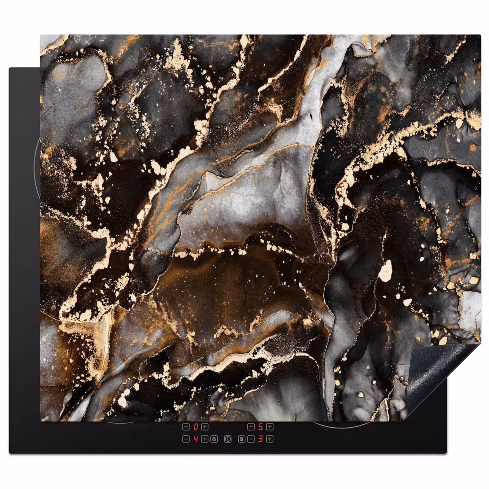 Herdabdeckplatte - Erdiger Marmor-Luxus — 1