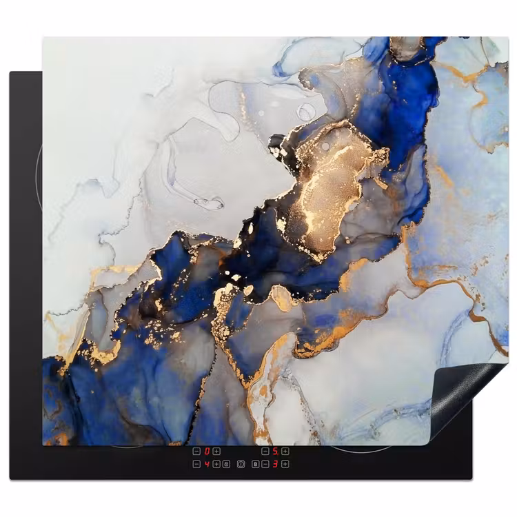 Herdabdeckplatte - Blaue Träume und goldene Adern — 1