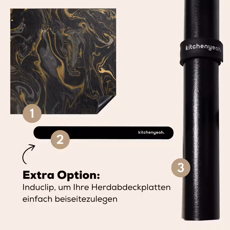 Herdabdeckplatte - Goldene Flüsse in schwarzem Marmor — 8
