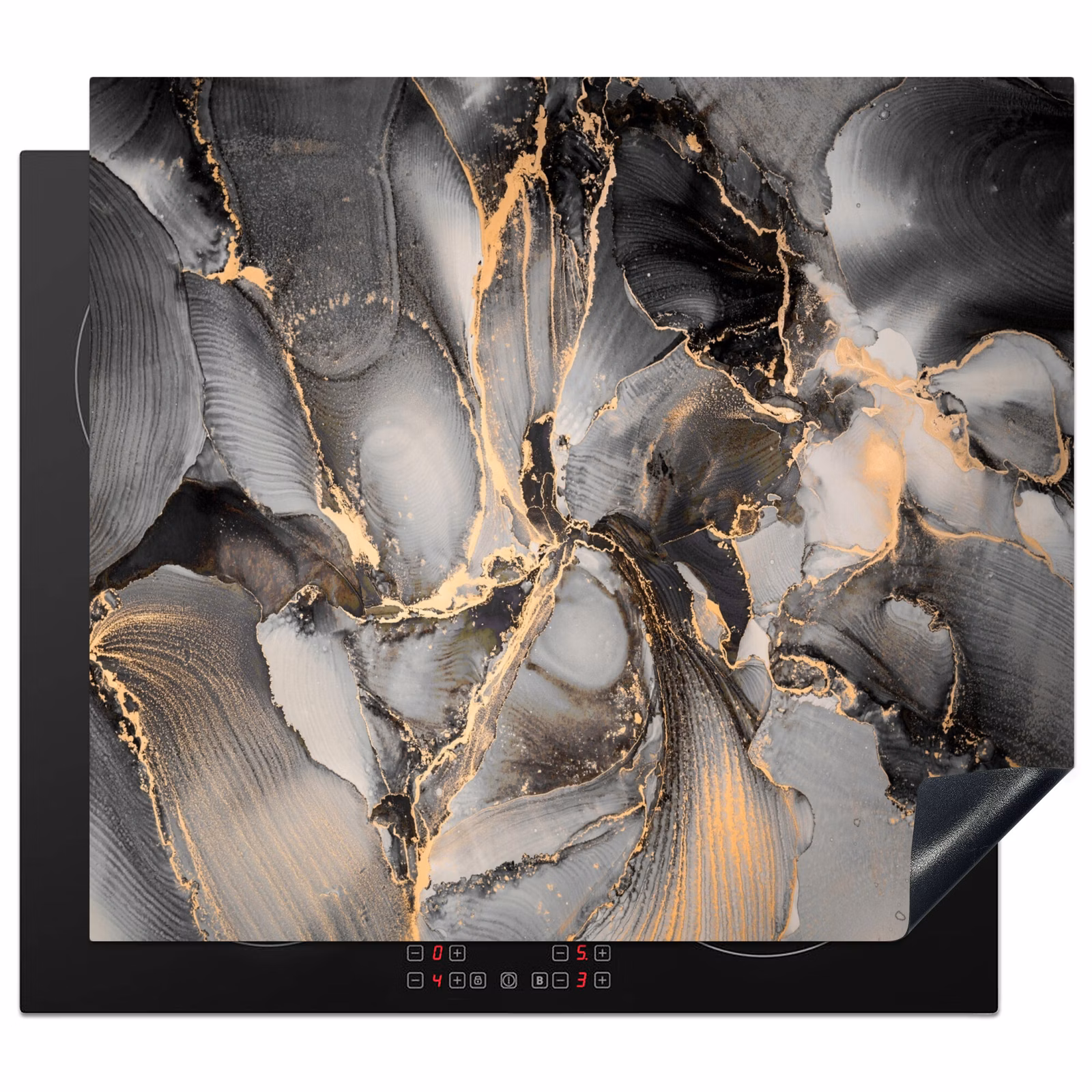 Herdabdeckplatte - Geologisches Gold auf Marmor — 1