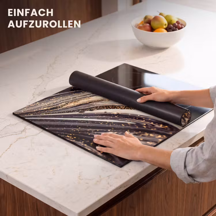 Herdabdeckplatte - Cosmic Waves mit goldenem Sternenstaub — 7