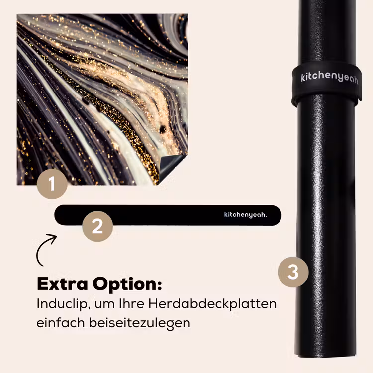 Herdabdeckplatte - Cosmic Waves mit goldenem Sternenstaub — 8
