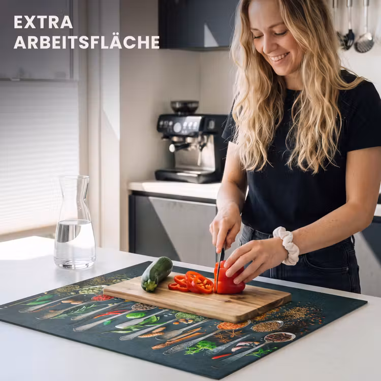 Herdabdeckplatte - Kräuter - Gewürze - Löffel — 5