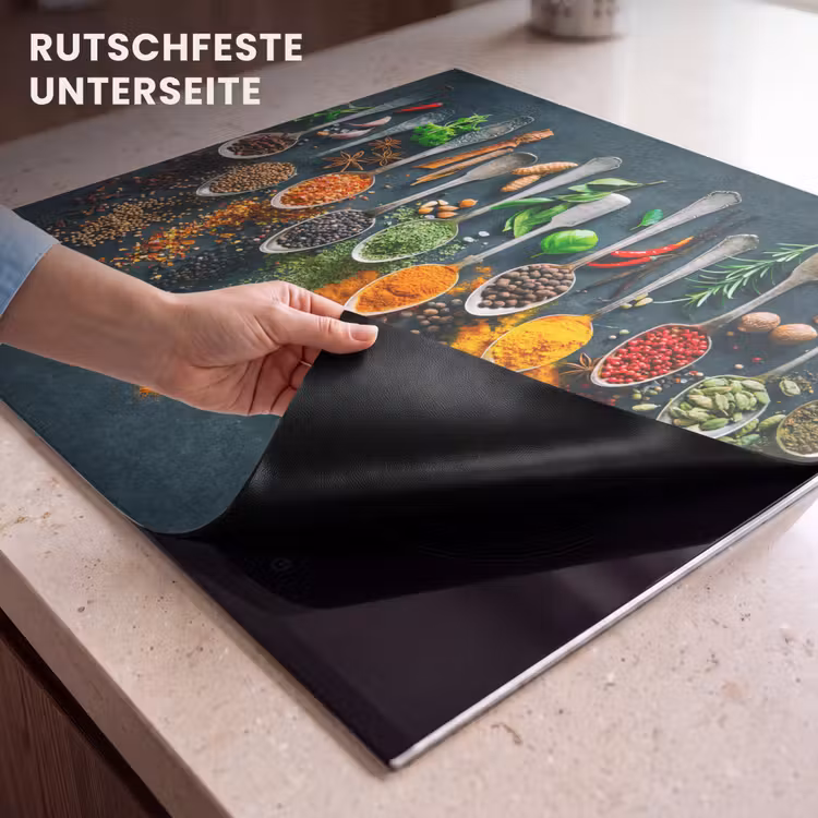 Herdabdeckplatte - Kräuter - Gewürze - Löffel — 6