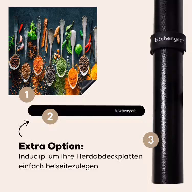 Herdabdeckplatte - Kräuter - Gewürze - Löffel — 8