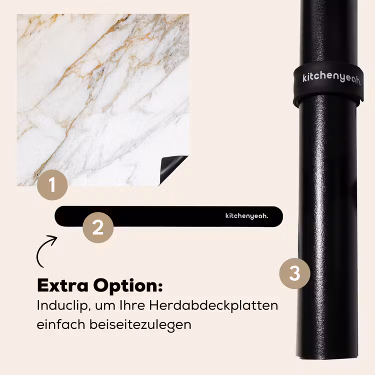 Herdabdeckplatte - Weicher Marmorstrom — 8