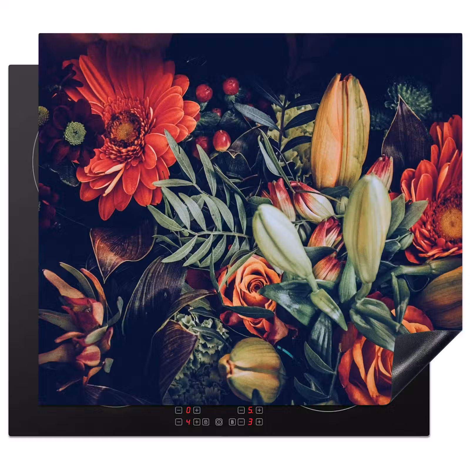 Herdabdeckplatte - Herbstliche Blumenpracht — 1