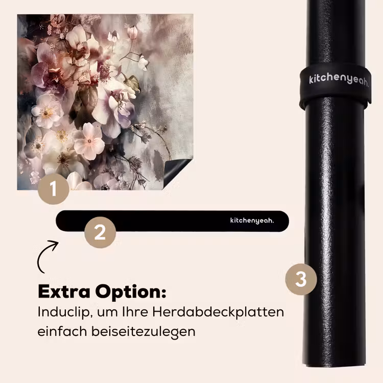 Herdabdeckplatte - Blütendunst — 8