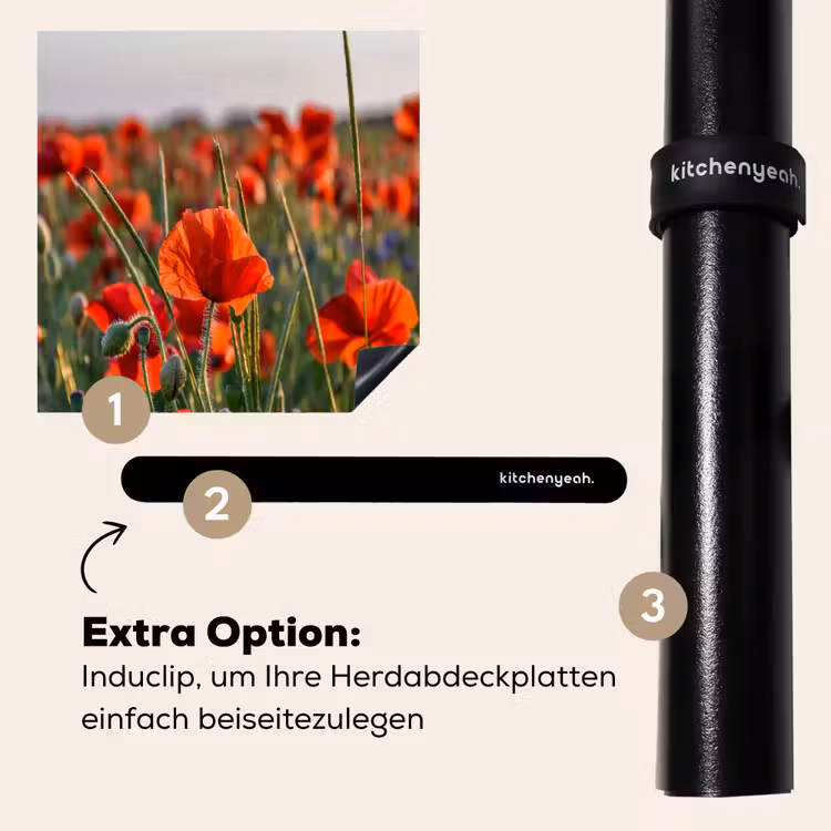 Herdabdeckplatte - Mohnblumen bei Sonnenuntergang — 8