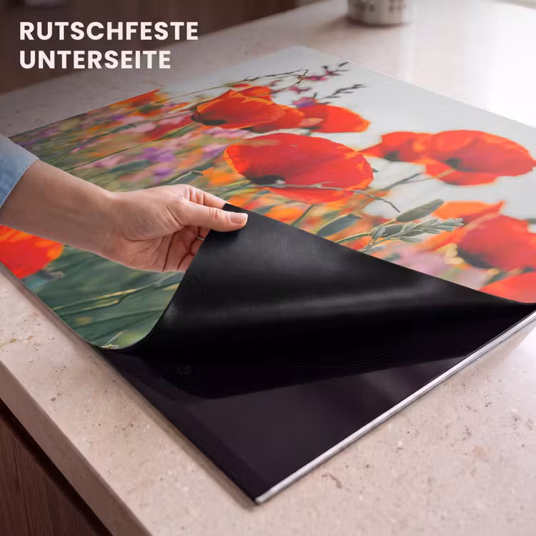 Herdabdeckplatte - Mohnblumen in der Morgendämmerung — 6