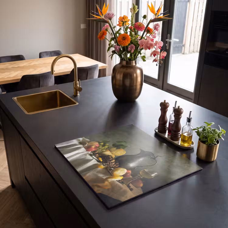 Herdabdeckplatte - Stilleben mit Käse und Obst — 2
