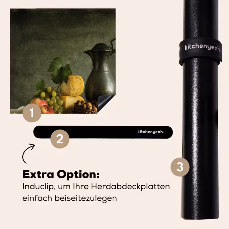 Herdabdeckplatte - Stilleben mit Käse und Obst — 8