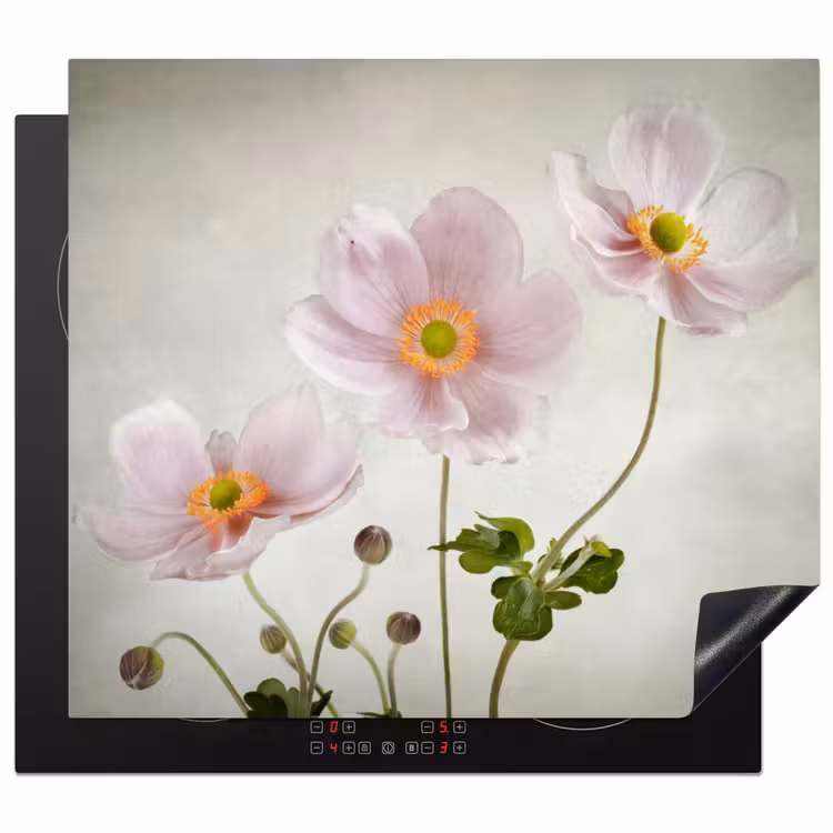 Herdabdeckplatte - Antike rosa Anemonenmalerei — 1
