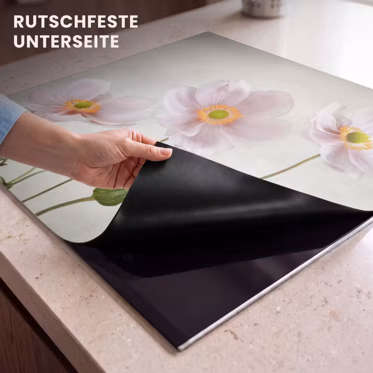 Herdabdeckplatte - Antike rosa Anemonenmalerei — 6