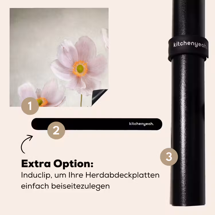 Herdabdeckplatte - Antike rosa Anemonenmalerei — 8