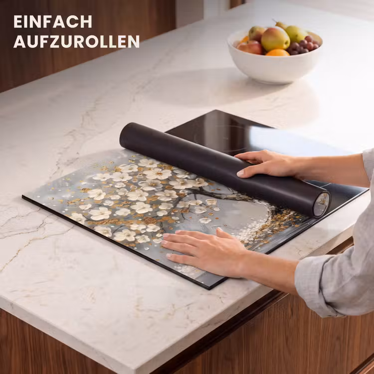 Herdabdeckplatte - Baum des Lebens - Gold - Weiß — 7