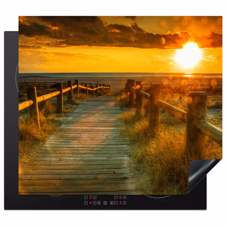 Herdabdeckplatte - Hölzerner Pfad zum Sonnenuntergang — 1