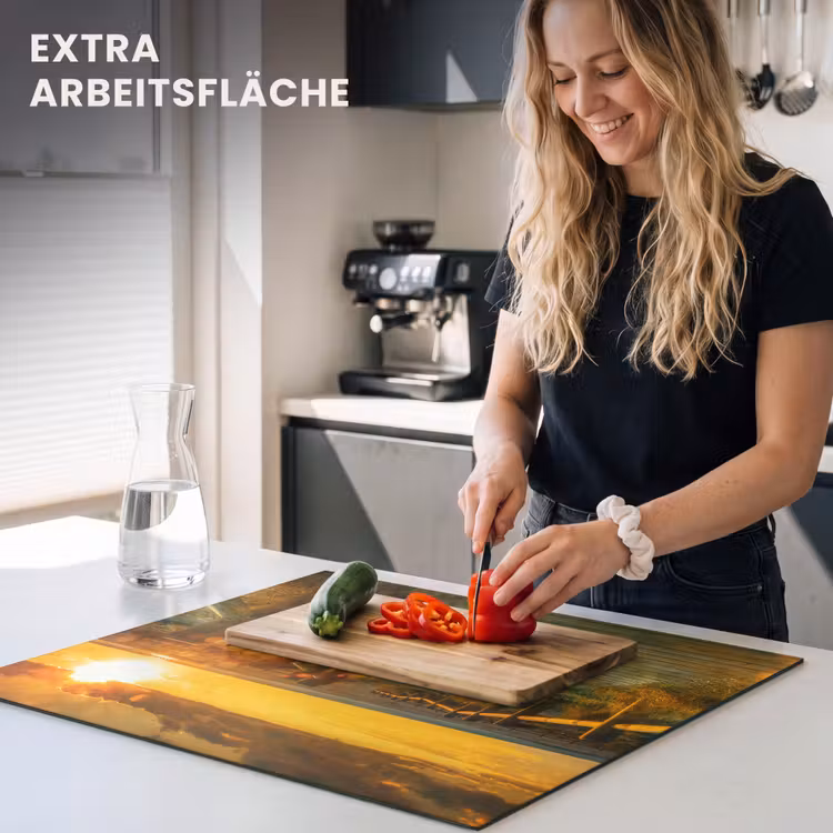 Herdabdeckplatte - Hölzerner Pfad zum Sonnenuntergang — 5