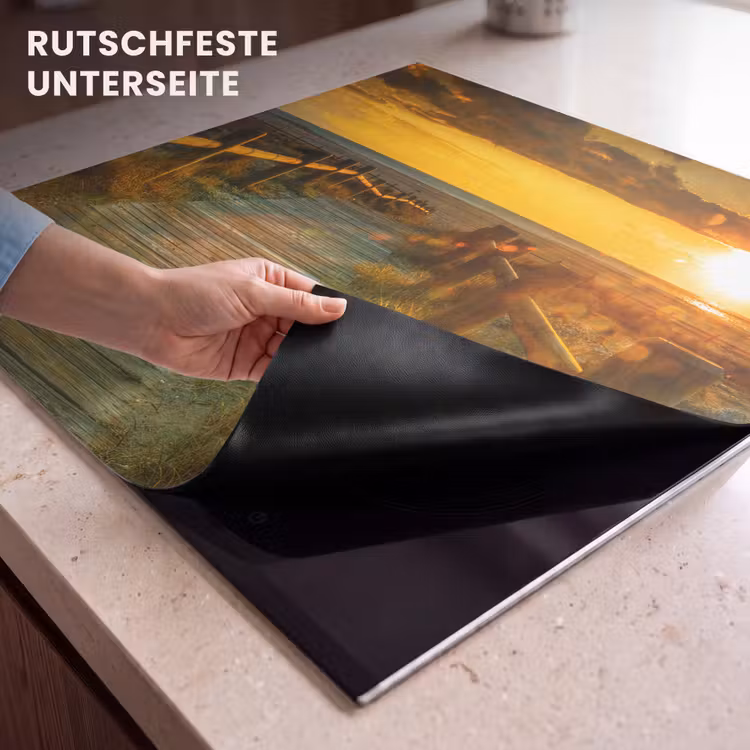Herdabdeckplatte - Hölzerner Pfad zum Sonnenuntergang — 6