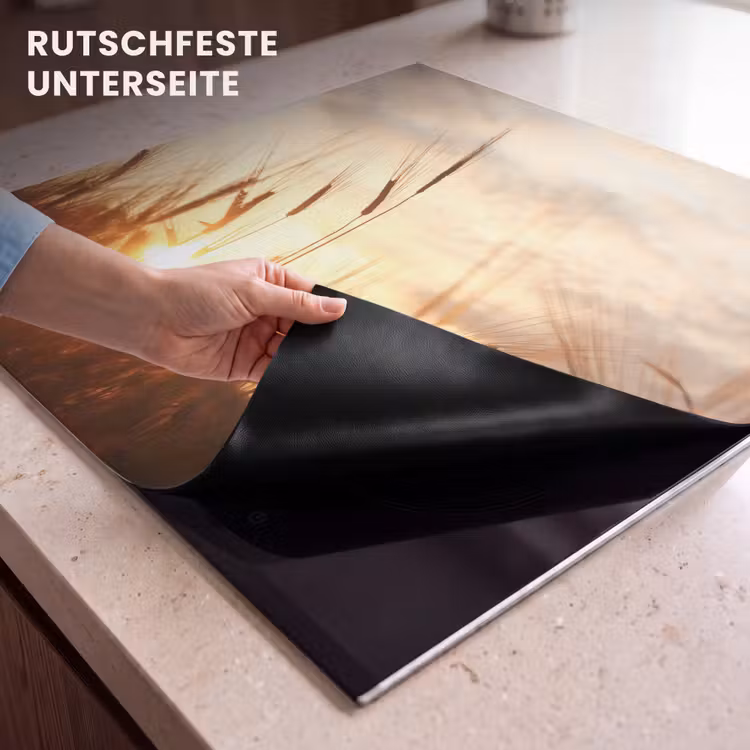 Herdabdeckplatte - Sonnenuntergang durch den Weizen — 6
