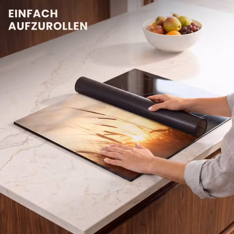 Herdabdeckplatte - Sonnenuntergang durch den Weizen — 7
