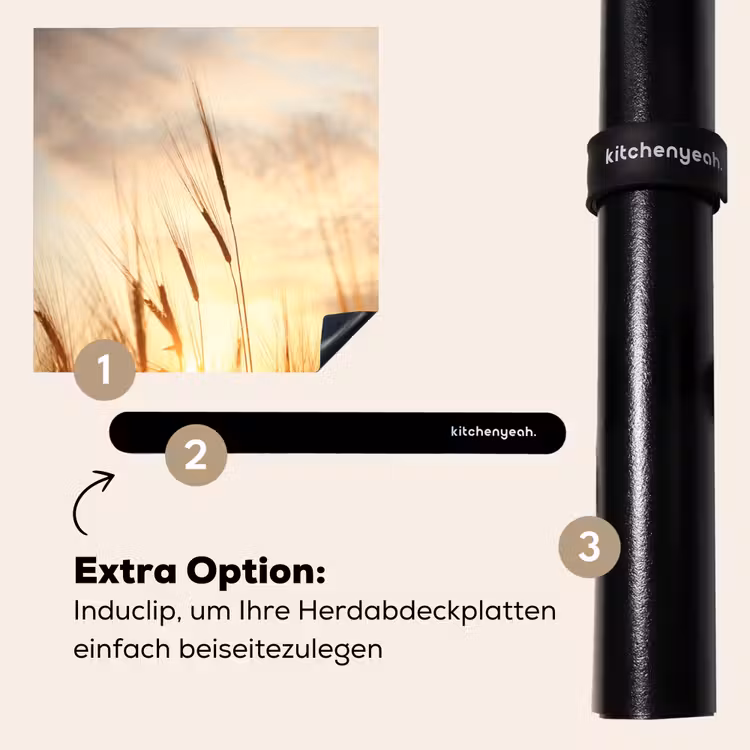 Herdabdeckplatte - Sonnenuntergang durch den Weizen — 8