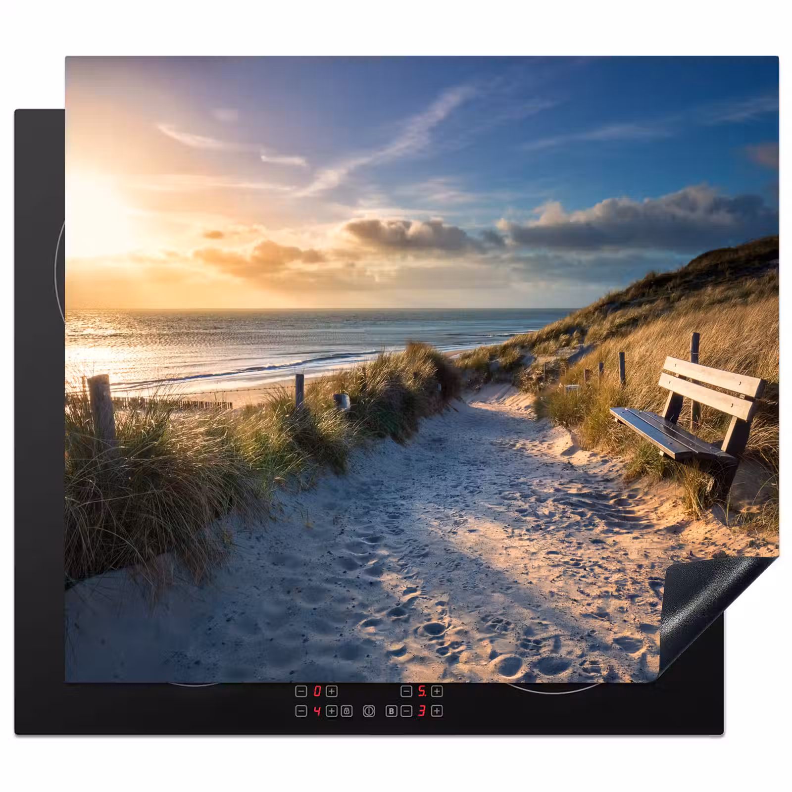 Herdabdeckplatte - Bank mit Meerblick — 1