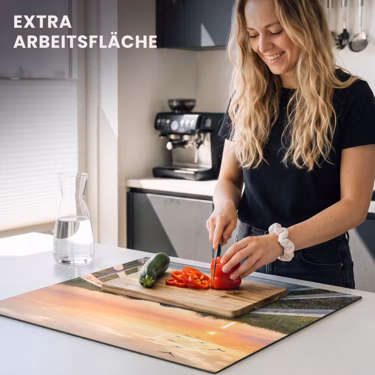 Herdabdeckplatte - Brücke zur untergehenden Sonne — 5