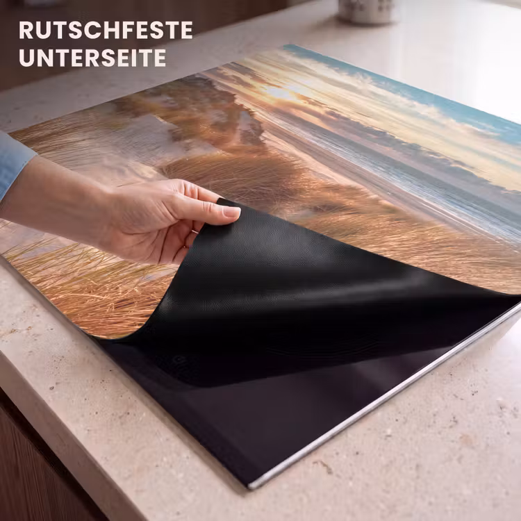 Herdabdeckplatte - Goldene Stunde an der Küste — 6