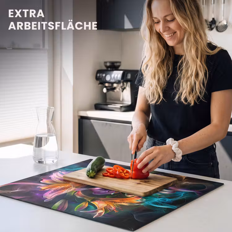 Herdabdeckplatte - Lebendige Lilien im Lichtspiel — 5