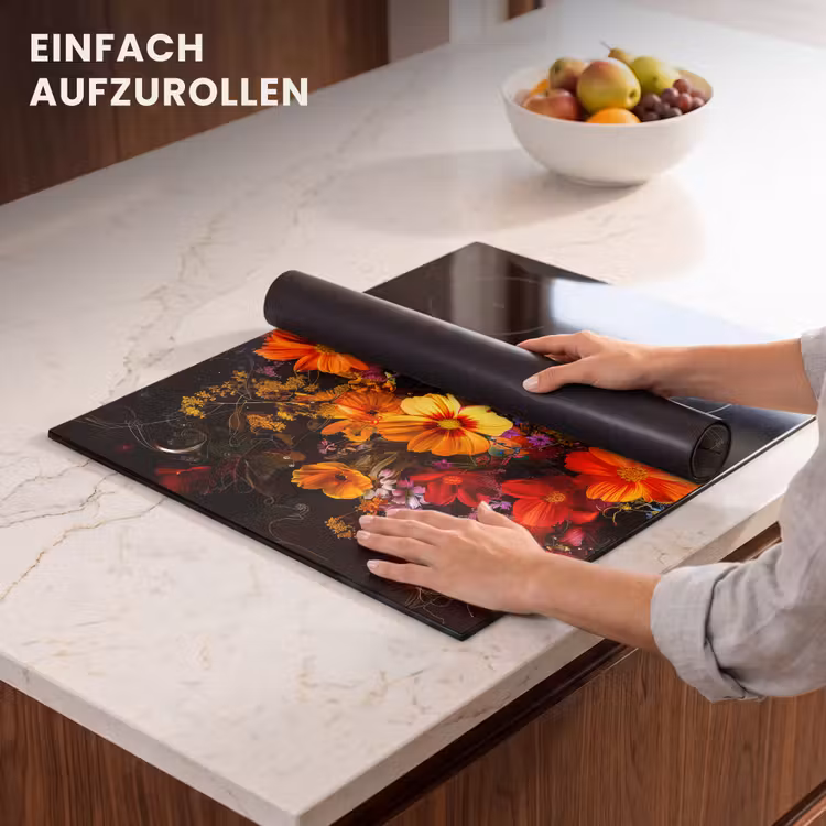 Herdabdeckplatte - Nächtliche florale Schönheit — 7
