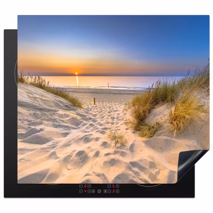 Herdabdeckplatte - Sanfter Sonnenaufgang über Dünenlandschaft — 1