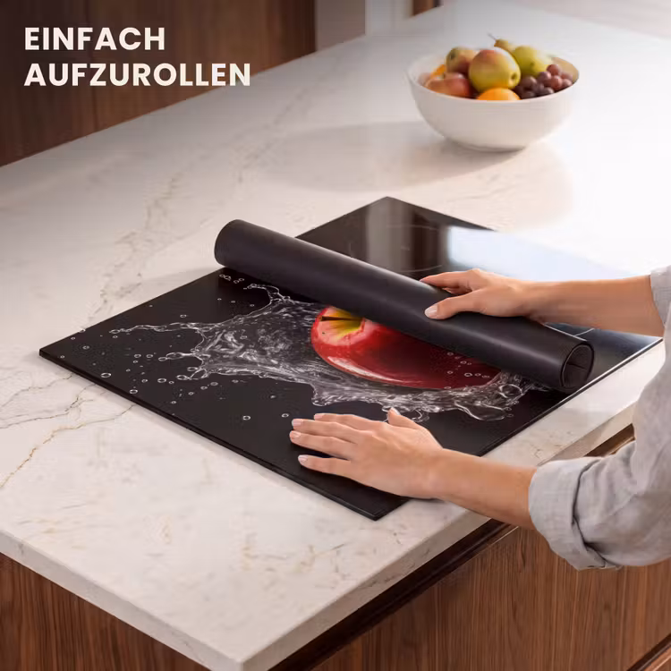 Herdabdeckplatte - Apfel - Rot - Wasser - Schwarz - Obst — 7